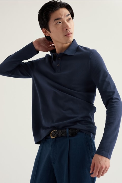 Men's Balefire Long Sleeve Polo Image