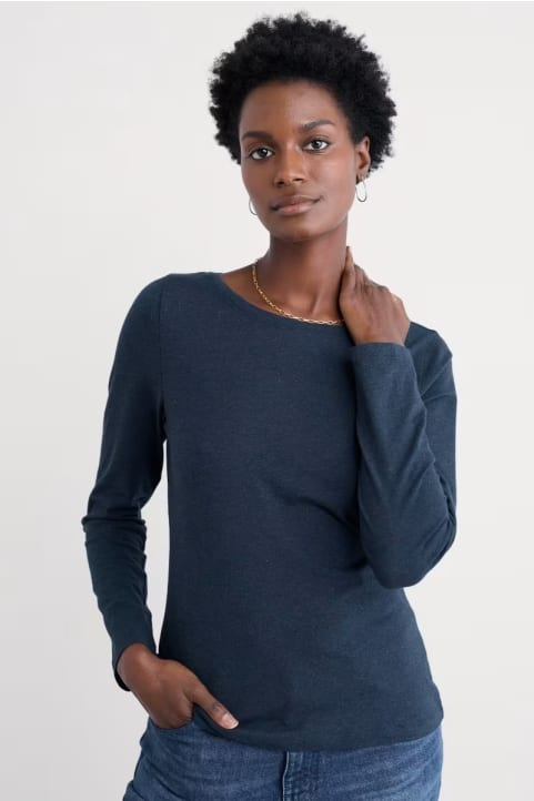 Easel Long Sleeve Top in GOTS-Certified Organic Cotton Jersey