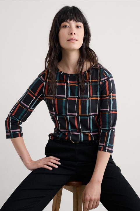 Easel 3/4 Sleeve Top in GOTS-Certified Organic Cotton Jersey