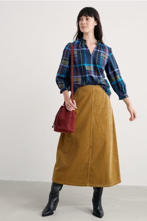 Window Wren Cord Midi Skirt Image