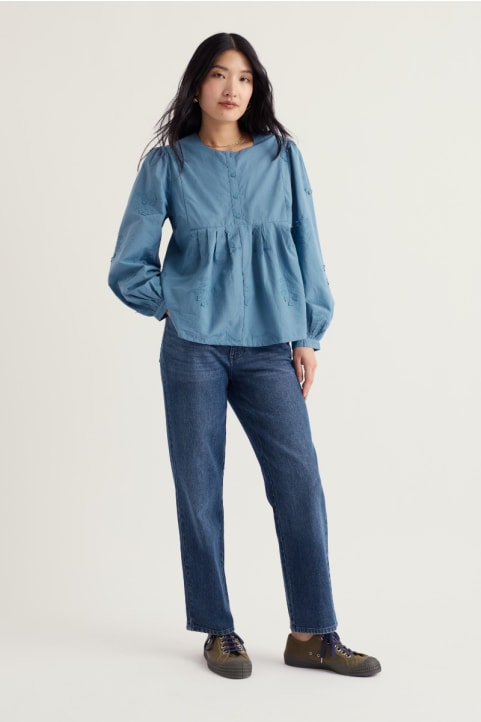 Penwith Coloured Denim Jeans Model Image