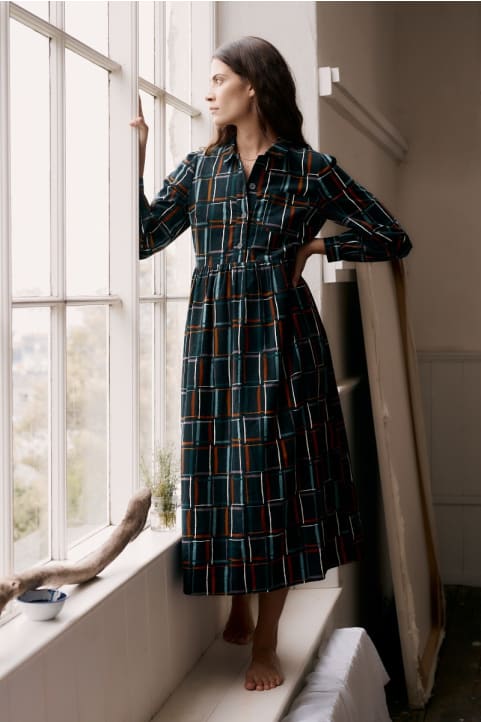Rosina Shirt Style Midi Dress