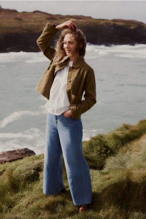 Godrevy Wide Leg Jean Model Image