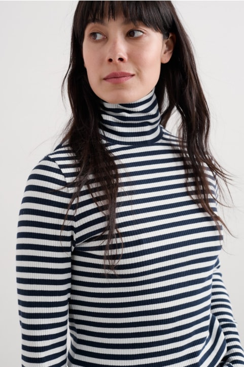Hazel Rib Top in GOTS-Certified Organic Cotton Jersey Image