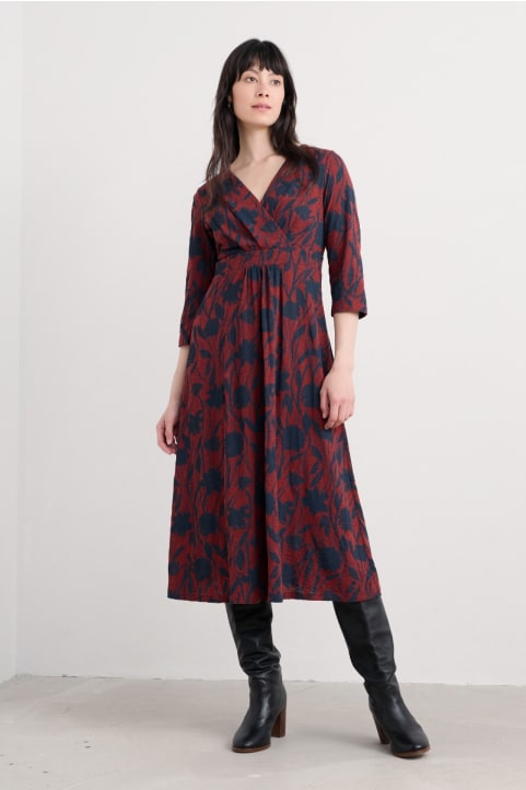 Chapelle 3/4 Sleeve Dress in GOTS-Certified Organic Cotton Jersey