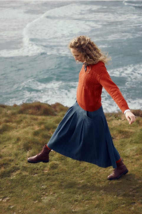 Rosewall A-line Midi Skirt