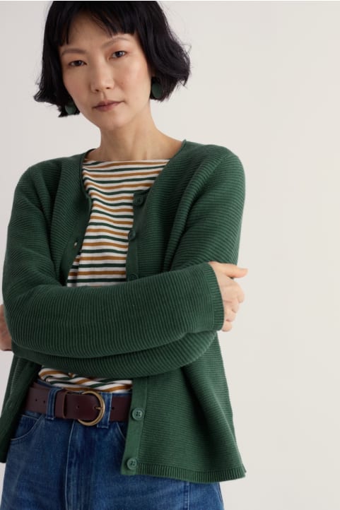 Makers Cotton Cardigan Model Image