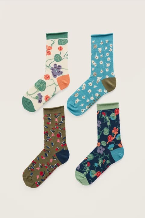 Gift Box of 4 Women's Floral Arty Socks