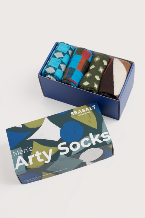 Gift Box of 4 Men’s Geometric Arty Socks Image