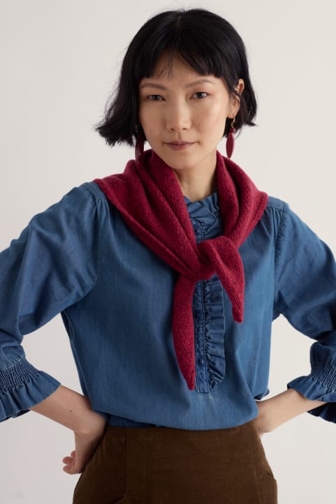 Wild Bilberry Knitted Triangle Scarf Image