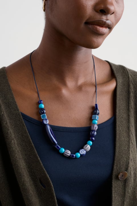 Tira Ceramic Bead Necklace Model Image