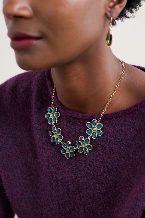 Faceted Blooms Necklace Model Image