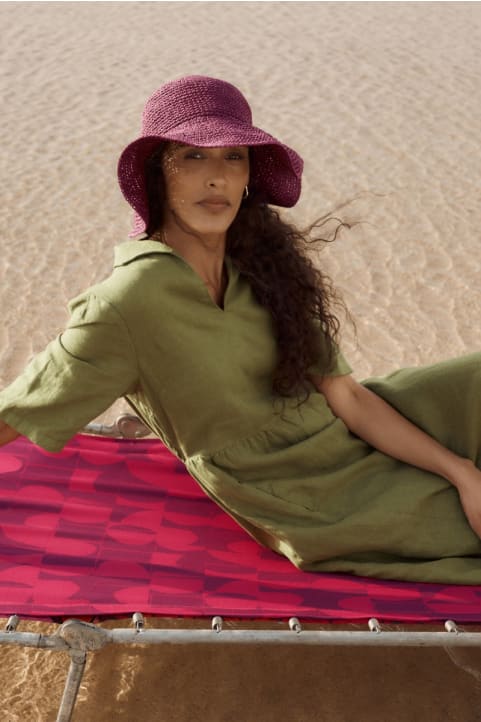 Sculpture Garden Wide Brim Sunhat Model Image