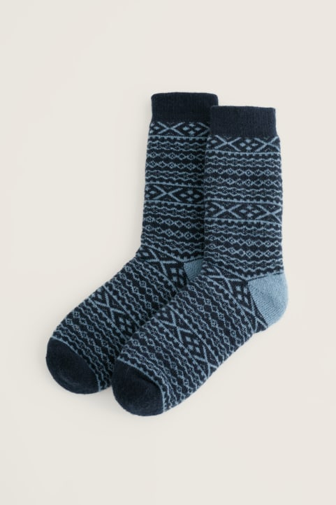 Men's Cosy Fair Isle Socks Model Image