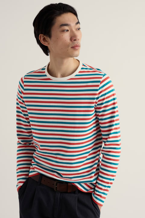 Men's Crew Neck Sailor Shirt in GOTS-Certified Organic Cotton Image