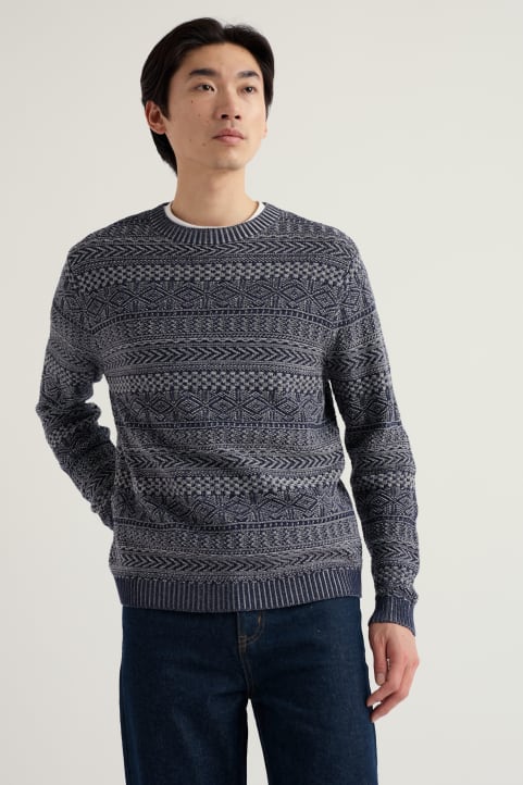 Men's Carter Rock Crew Neck Jumper Model Image