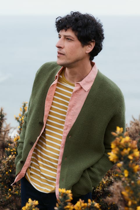 Men's Scott's Quay Waffle Knit Cardigan Image