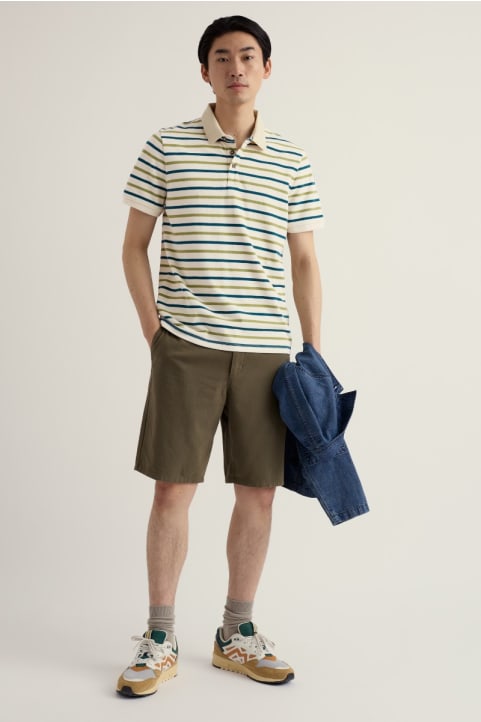 Men's Balefire Striped Polo in Organic Cotton