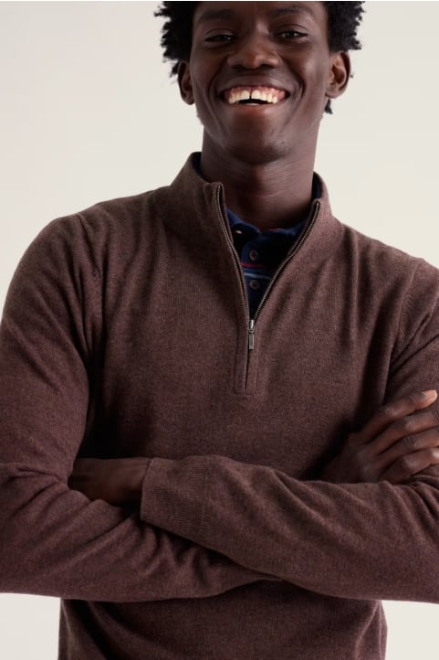 Men's Prow 1/4 Zip Knitted Jumper Model Image