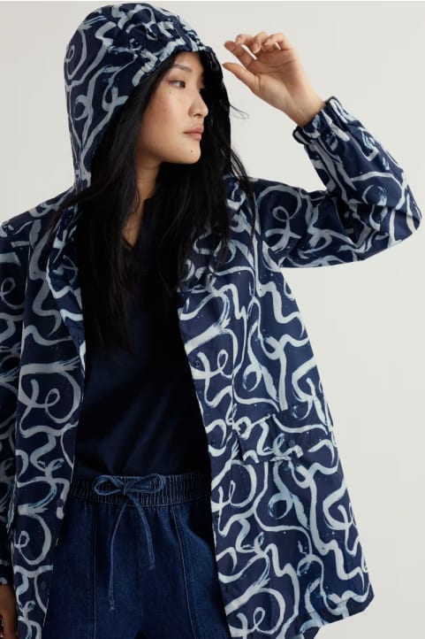 Packable Waterproof Raincoat Model Image