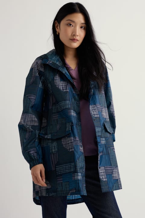 Packable Waterproof Raincoat Model Image