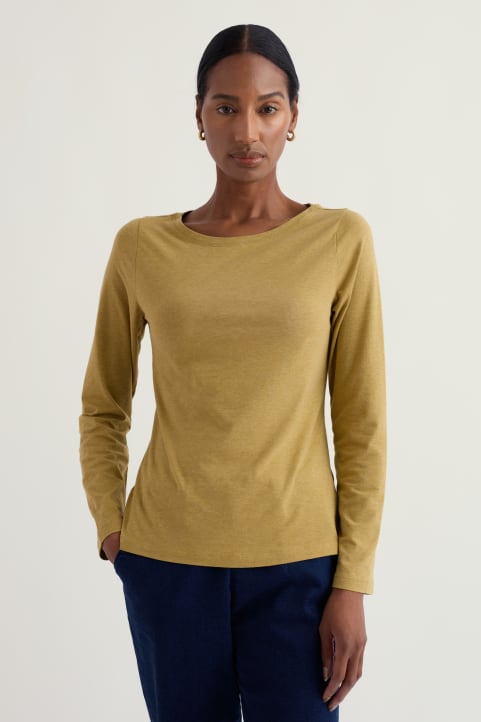 Easel Long Sleeve Top in GOTS-Certified Organic Cotton Jersey Image