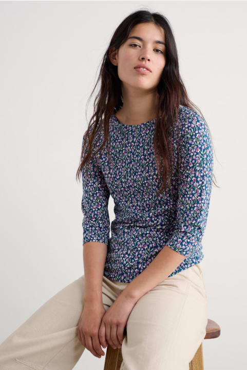 Easel 3/4 Sleeve Top in GOTS-Certified Organic Cotton Jersey