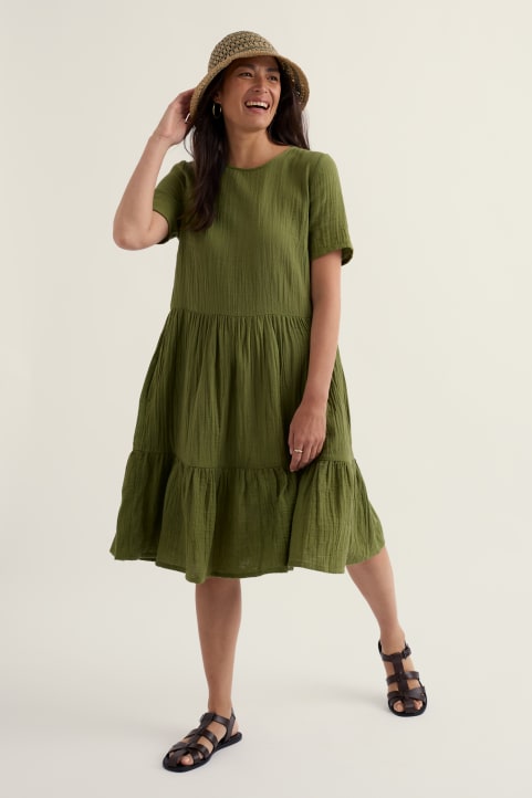 Pebble Comb Double Gauze Dress Image