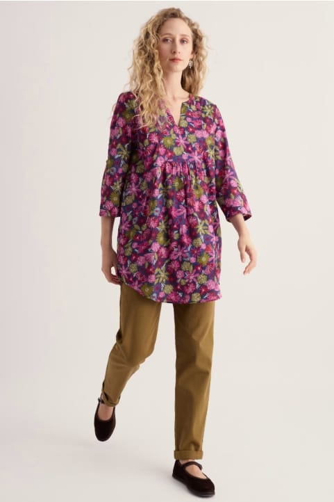 Op Art Organic Cotton Tunic Top