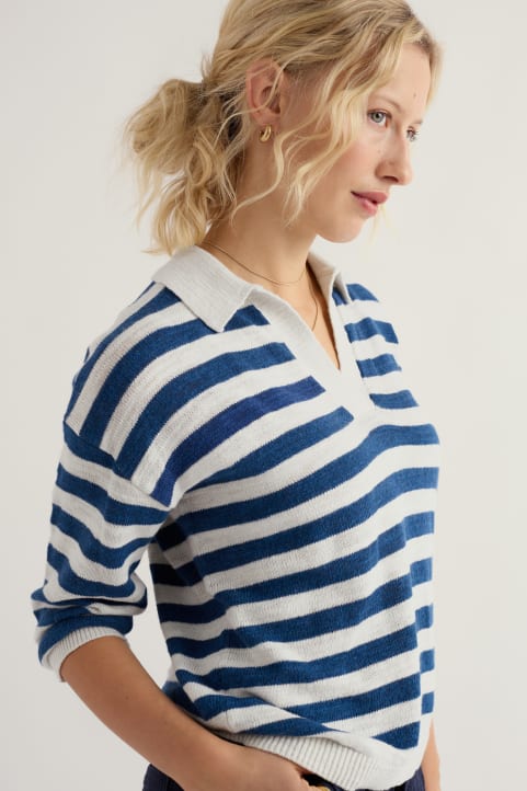 Gwynver Lightweight V-Neck Collared Jumper Image