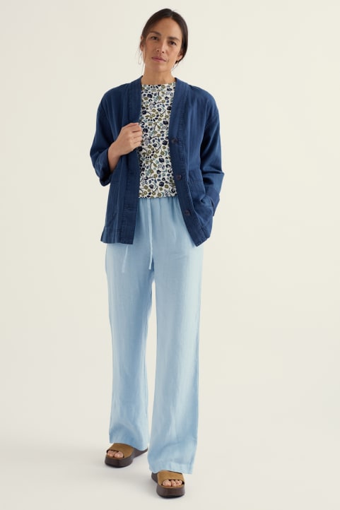 Tide Flow Wide Leg Linen Trousers Image