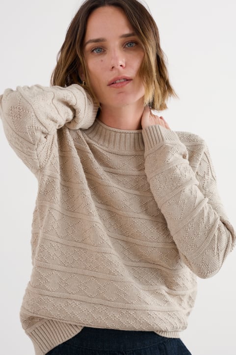Penkestle Knitted Jumper Contains Recycled Cotton Image