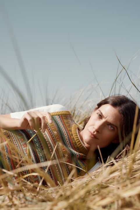 Cove Cottage Fair Isle Knitted Vest Model Image