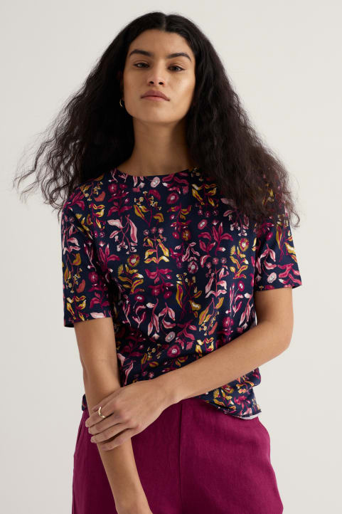 Poisson Printed T-Shirt in GOTS-Certified Organic Cotton Jersey  Image