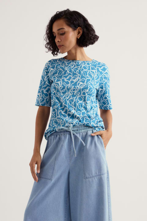 Poisson Printed T-Shirt in GOTS-Certified Organic Cotton Jersey Image