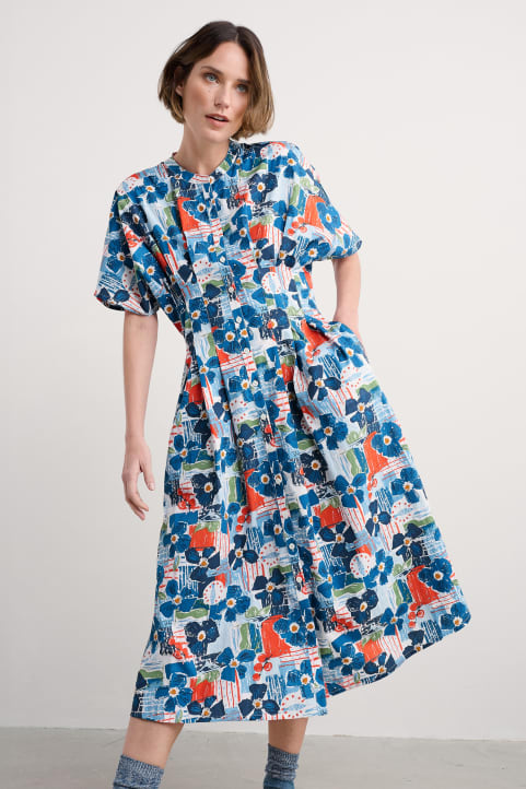 Lamorna Pleated Midi Dress Model Image