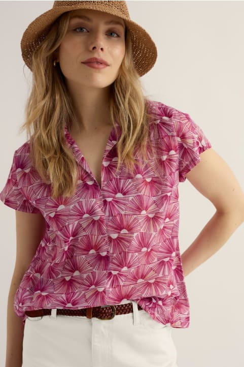 Deep Lane Short Sleeve Shirt in GOTS-Certified Organic Cotton