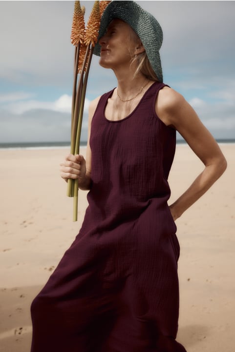 Helleborine Above-Ankle Dress in GOTS-Certified Organic Cotton Image