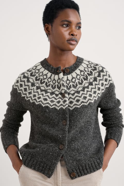 Port Kinnis Fair Isle Cardigan With Merino Image