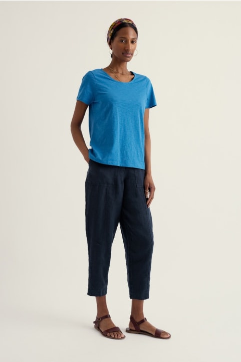 Saltings Linen Cropped Trousers Image