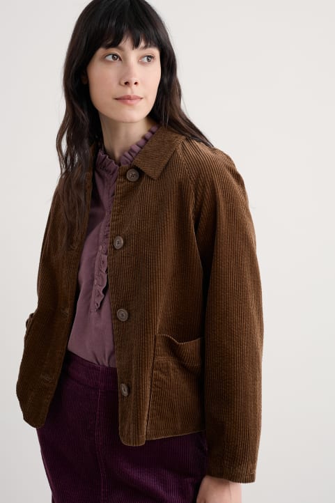 Ocean Mist Cord Jacket Model Image