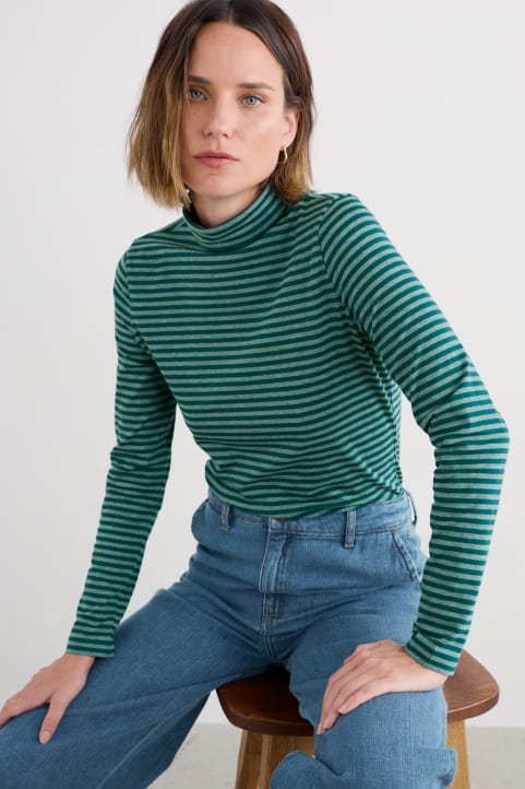 Landing Roll Neck Top in GOTS-Certified Organic Cotton Image