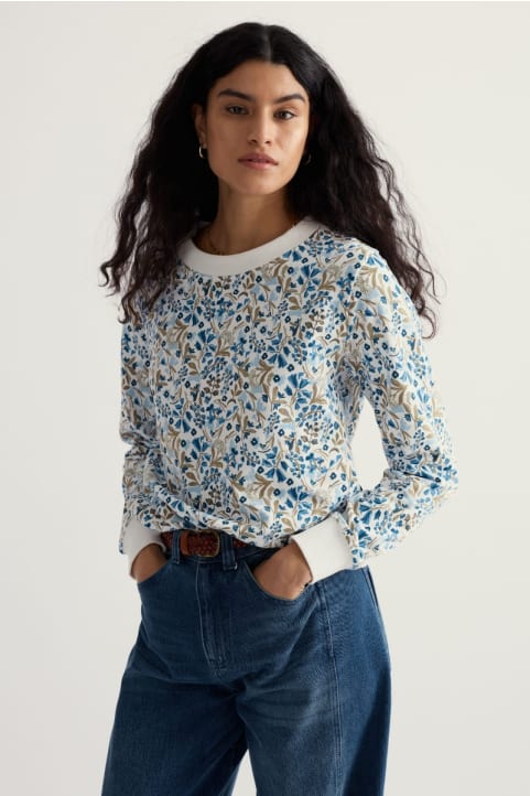 Bright Wave Printed Organic Cotton Sweatshirt