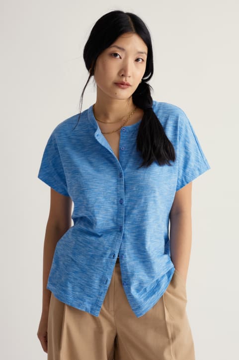 Tor Grass Yarn-Dyed Stripe Top Model Image