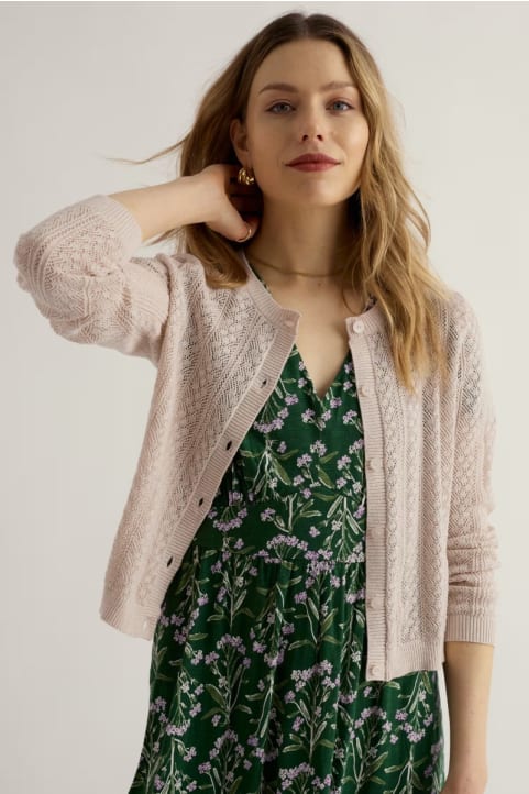 Willowing Pointelle Organic Cotton Cardigan