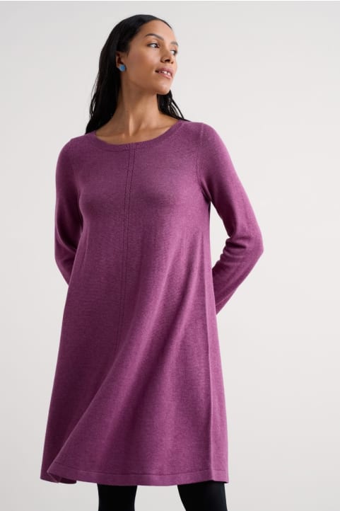 Poltreen Knee Length Dress in GOTS-Certified Organic Cotton