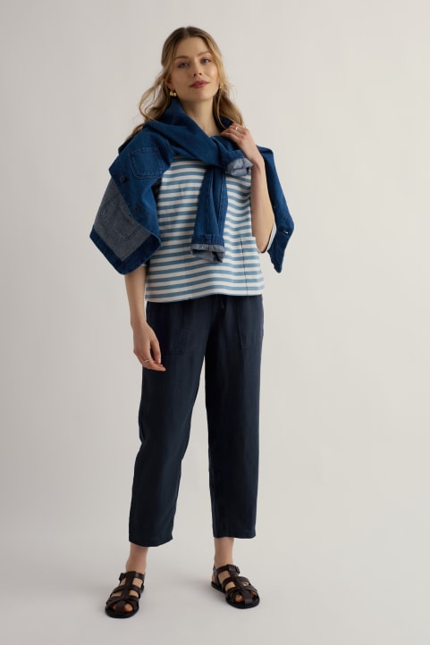 Sholl Tapered Linen Trousers Model Image