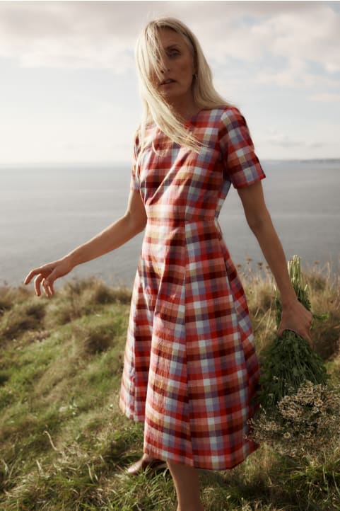 Medlar Tree Organic Cotton Midi Dress Model Image