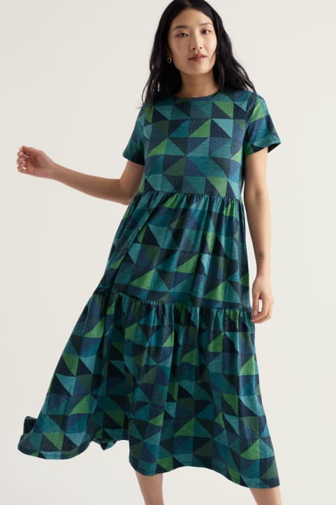 Leading Lights Short Sleeve Dress in GOTS Organic Cotton Image
