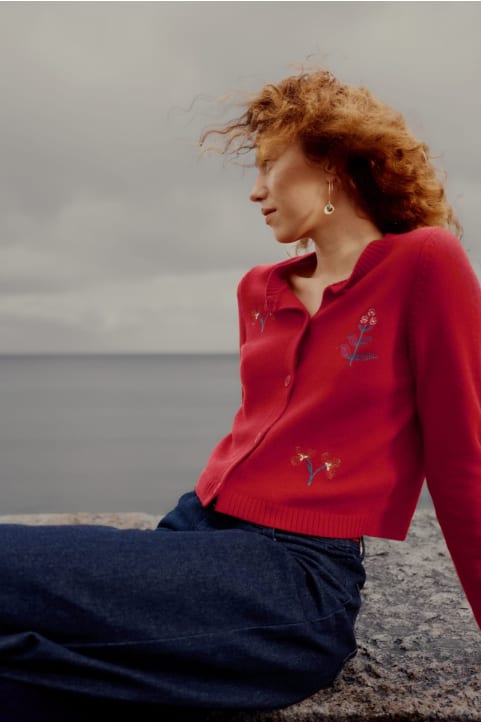 Tregantle Embroidered Cardigan